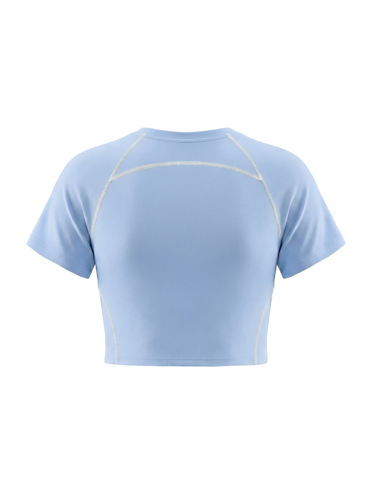 Women's Contrast Stitch Raglan Crop T-Shirt – Slim Fit Retro Crop Top