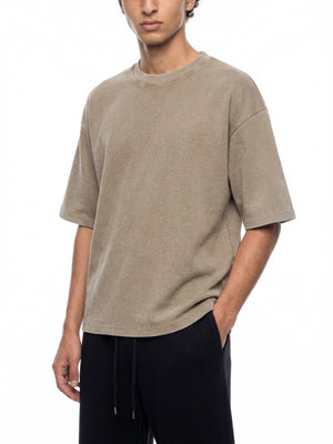 Unisex Mineral Wash Waffle Boxy T-Shirt – Oversized Textured Streetwear Tee