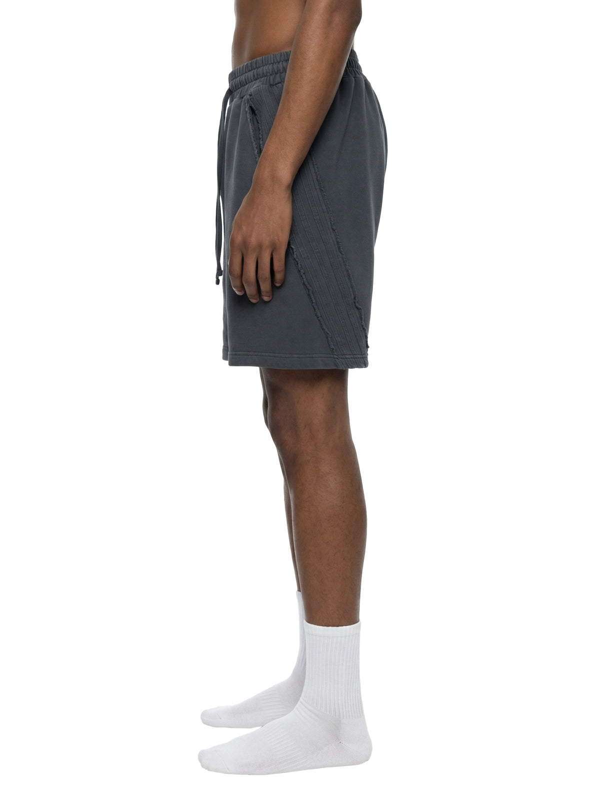 Unisex Vintage Wash Raw Edge Shorts – Oversized Streetwear Sweat Shorts