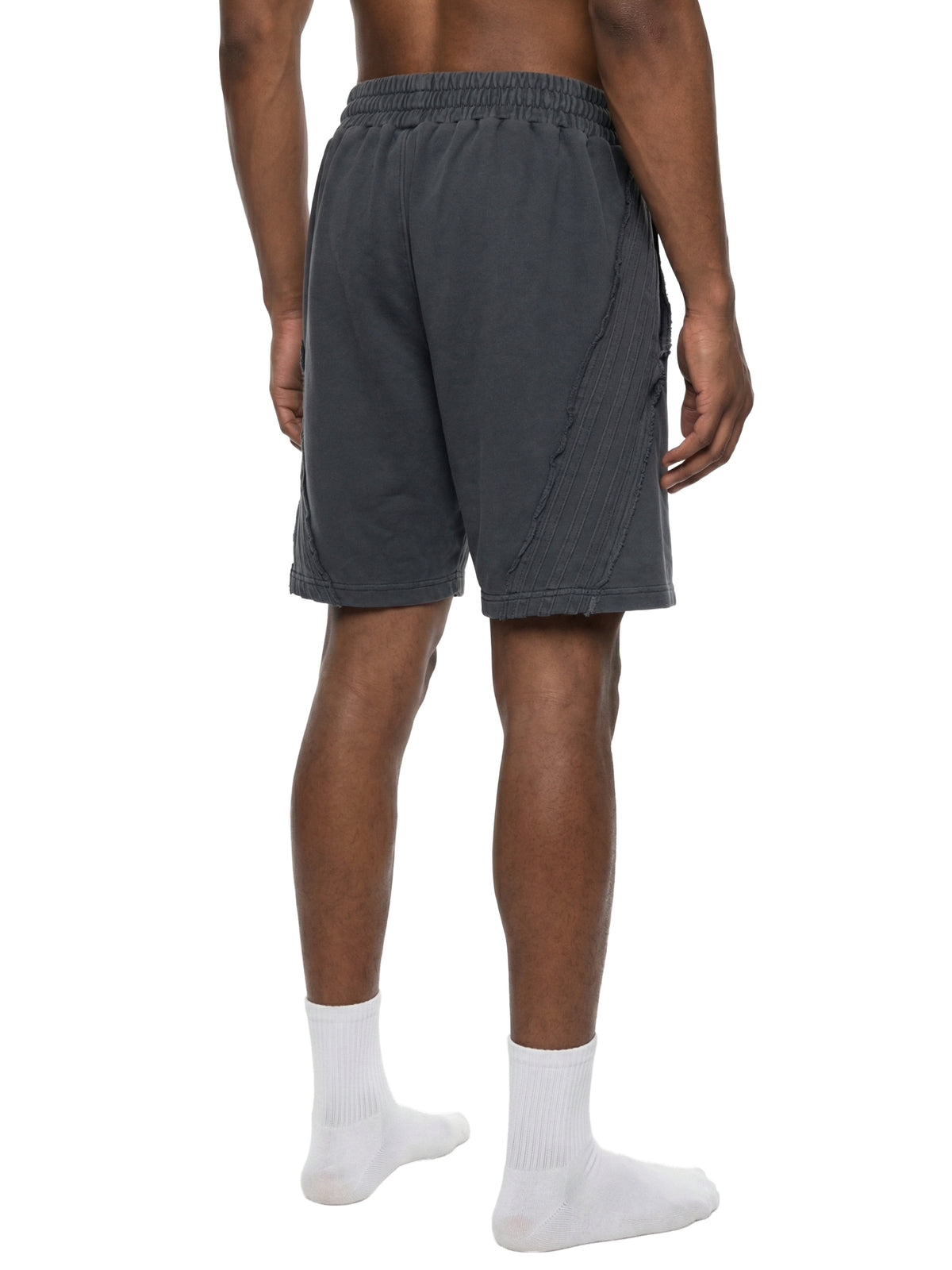 Unisex Vintage Wash Raw Edge Shorts – Oversized Streetwear Sweat Shorts