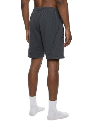 Unisex Vintage Wash Raw Edge Shorts – Oversized Streetwear Sweat Shorts