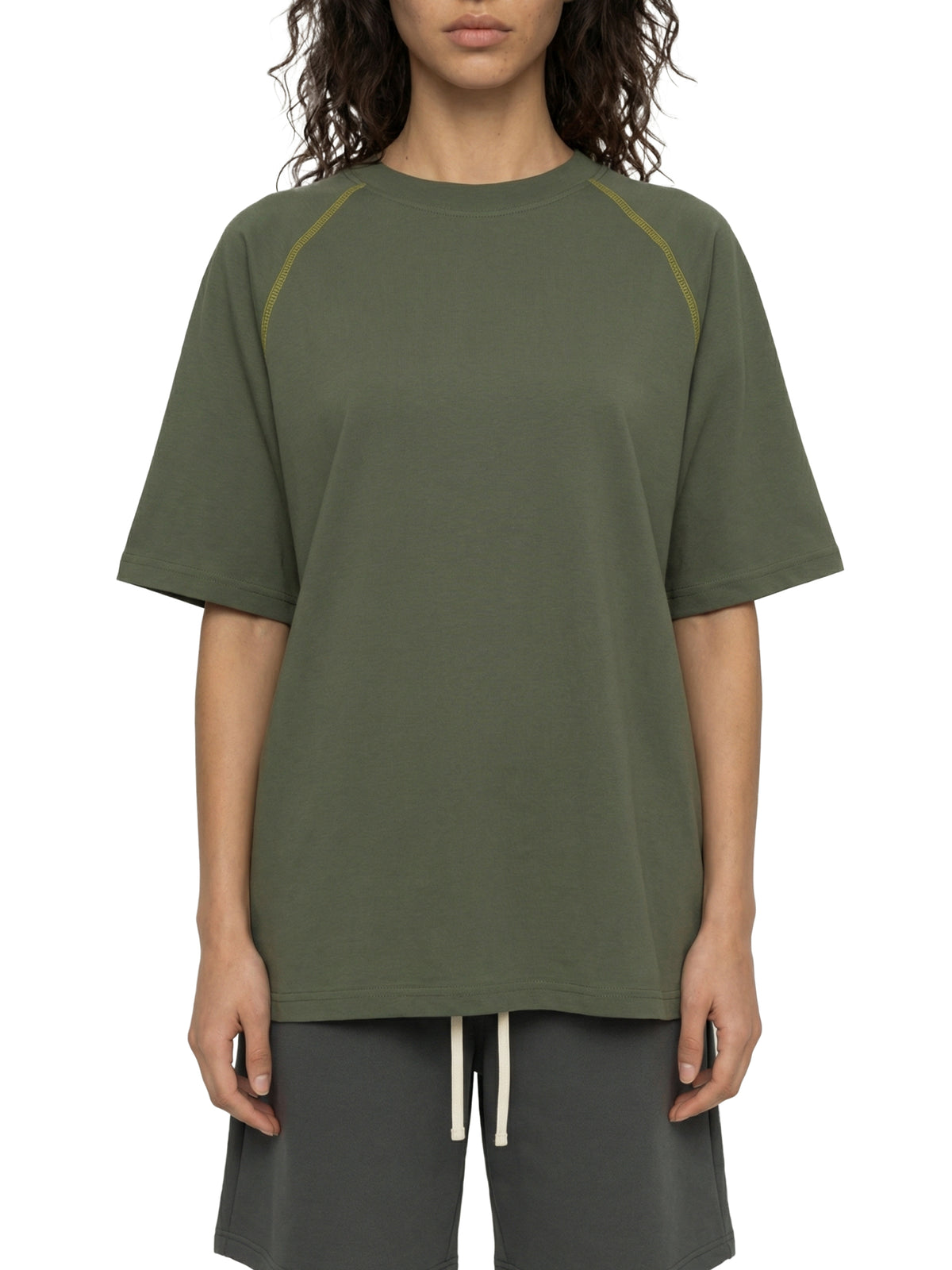 Unisex Contrast Stitch Raglan T-Shirt – Oversized Streetwear Tee