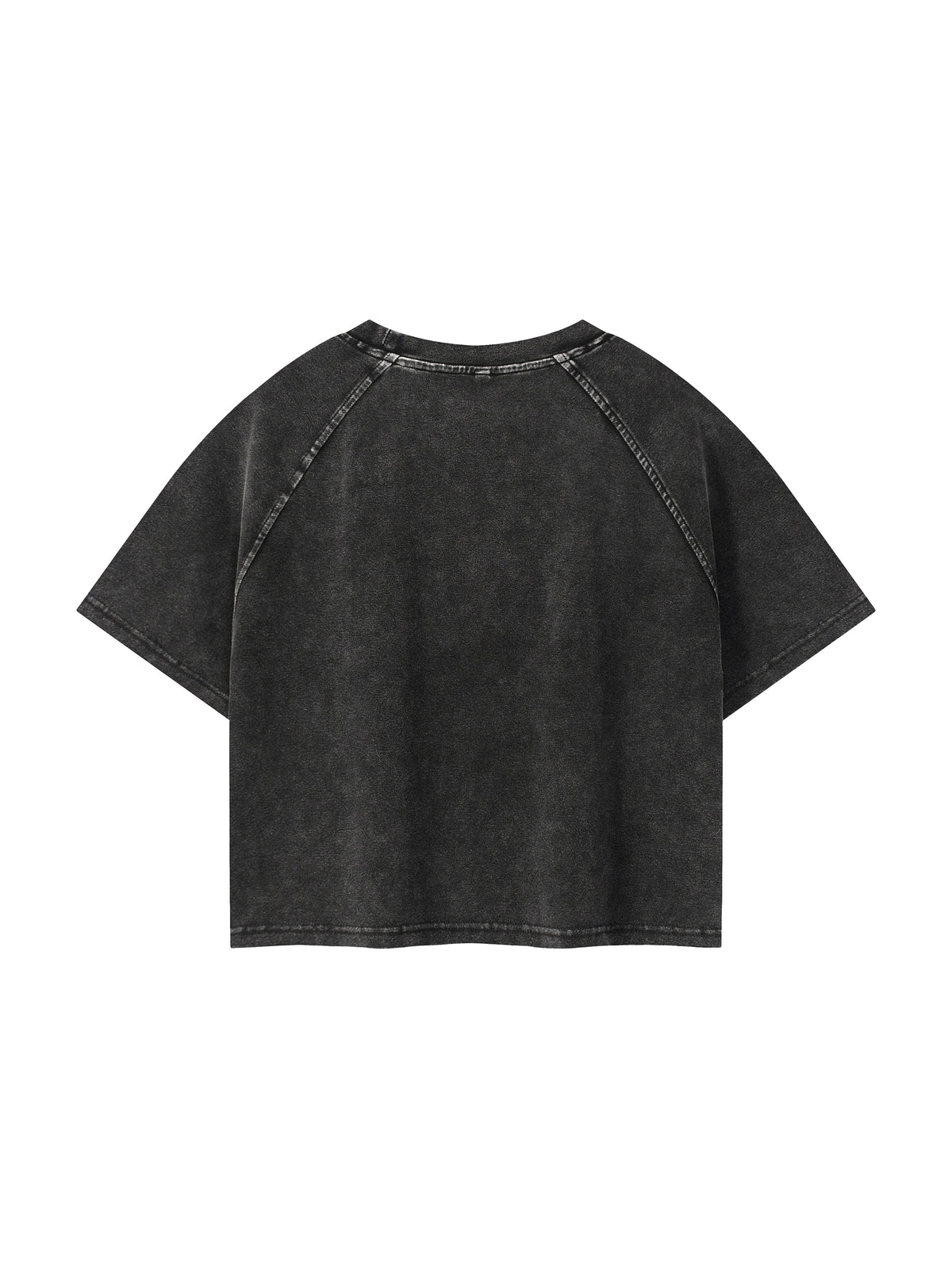 Women's Mineral Wash Raglan Crop T-Shirt – Vintage Slim Fit Streetwear Tee