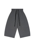 Unisex Plaid Loose Capri Shorts – Relaxed Streetwear Drawstring Shorts