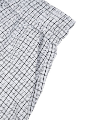 Unisex Plaid Loose Capri Shorts – Relaxed Streetwear Drawstring Shorts