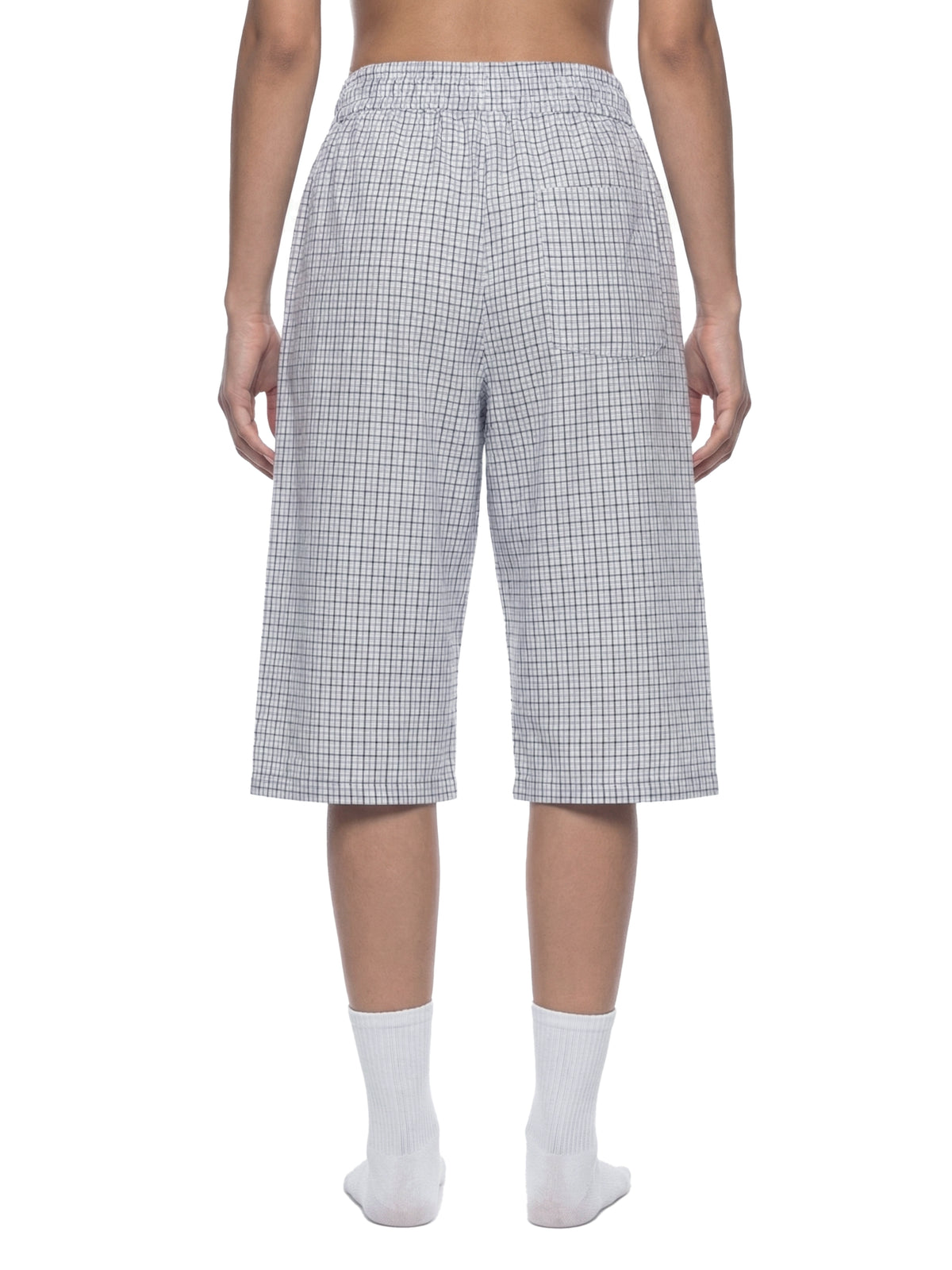 Unisex Plaid Loose Capri Shorts – Relaxed Streetwear Drawstring Shorts