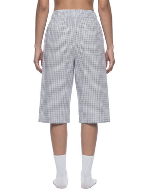 Unisex Plaid Loose Capri Shorts – Relaxed Streetwear Drawstring Shorts