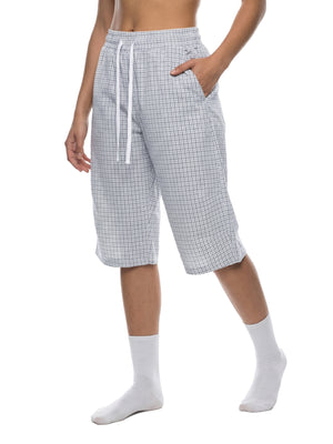 Unisex Plaid Loose Capri Shorts – Relaxed Streetwear Drawstring Shorts