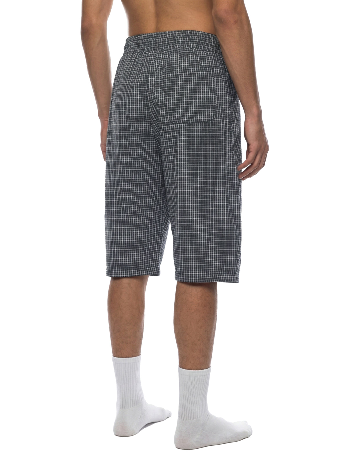 Unisex Plaid Loose Capri Shorts – Relaxed Streetwear Drawstring Shorts