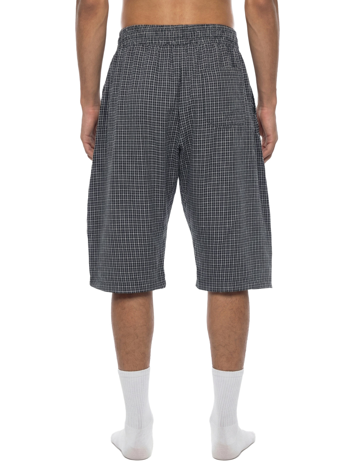 Unisex Plaid Loose Capri Shorts – Relaxed Streetwear Drawstring Shorts