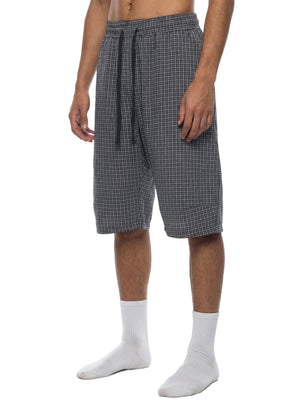 Unisex Plaid Loose Capri Shorts – Relaxed Streetwear Drawstring Shorts
