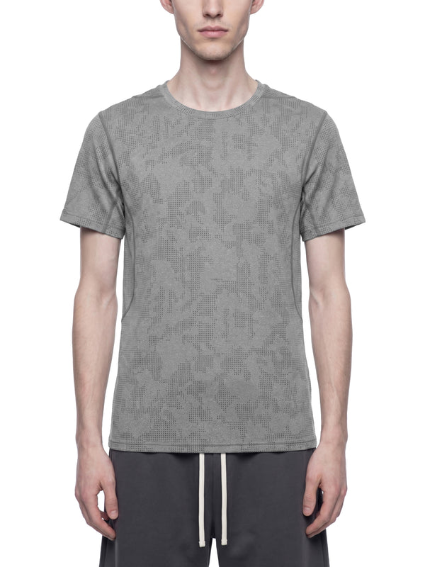 Men's Jacquard Slim Mesh T-Shirt – Breathable Performance Athletic Tee