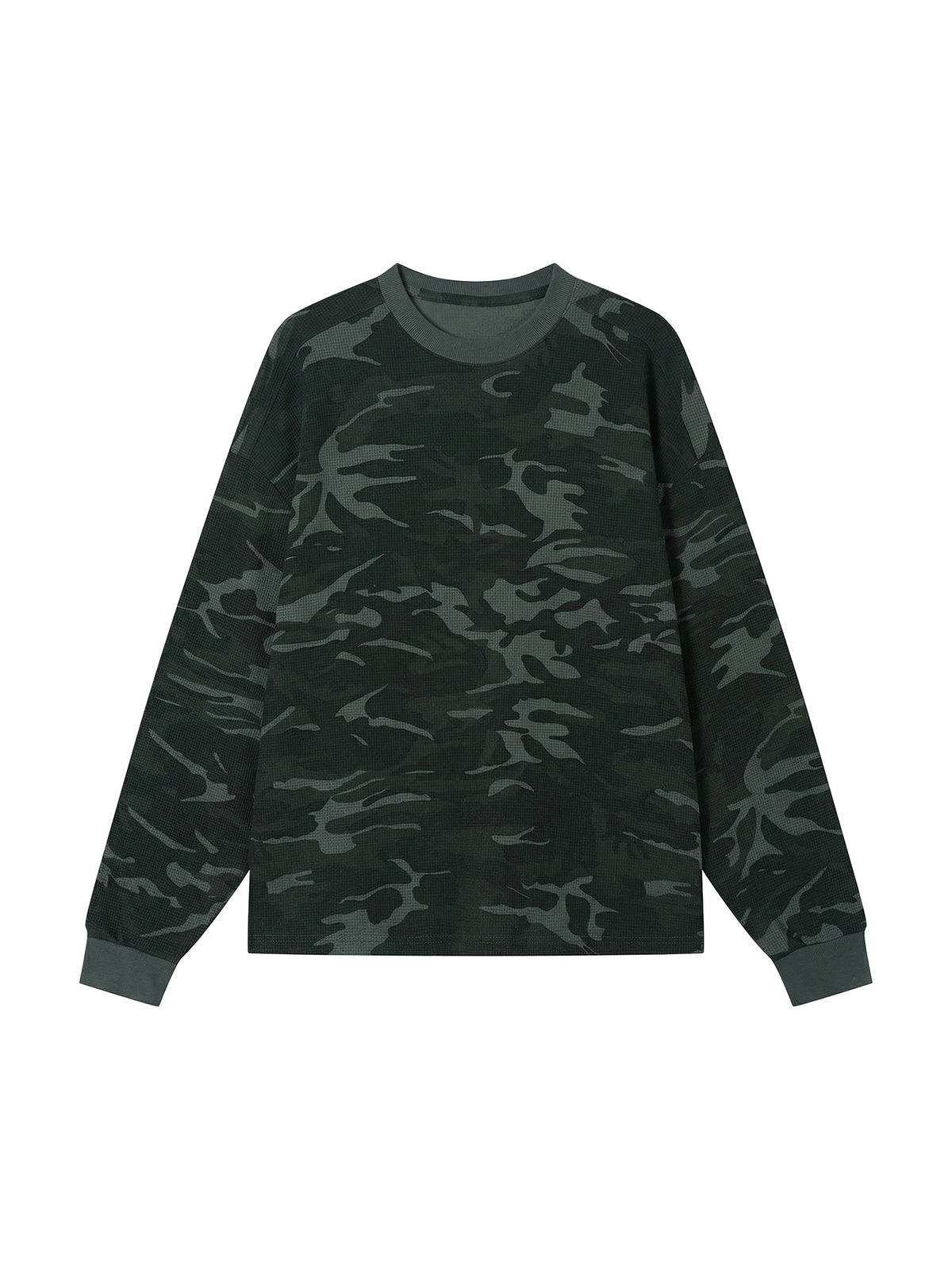 Unisex Waffle Boxy Long Sleeve T-Shirt – Oversized Textured Streetwear Tee