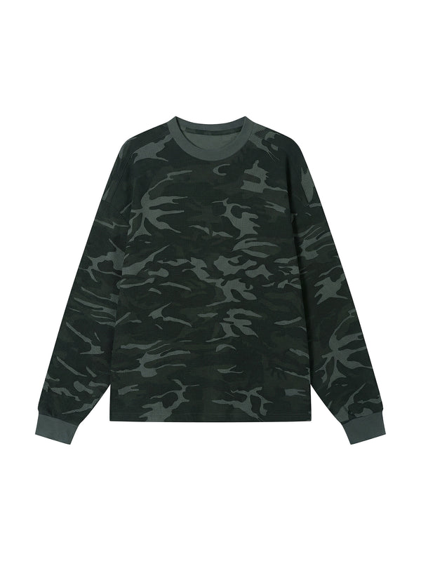 Unisex Waffle Boxy Long Sleeve T-Shirt – Oversized Textured Streetwear Tee