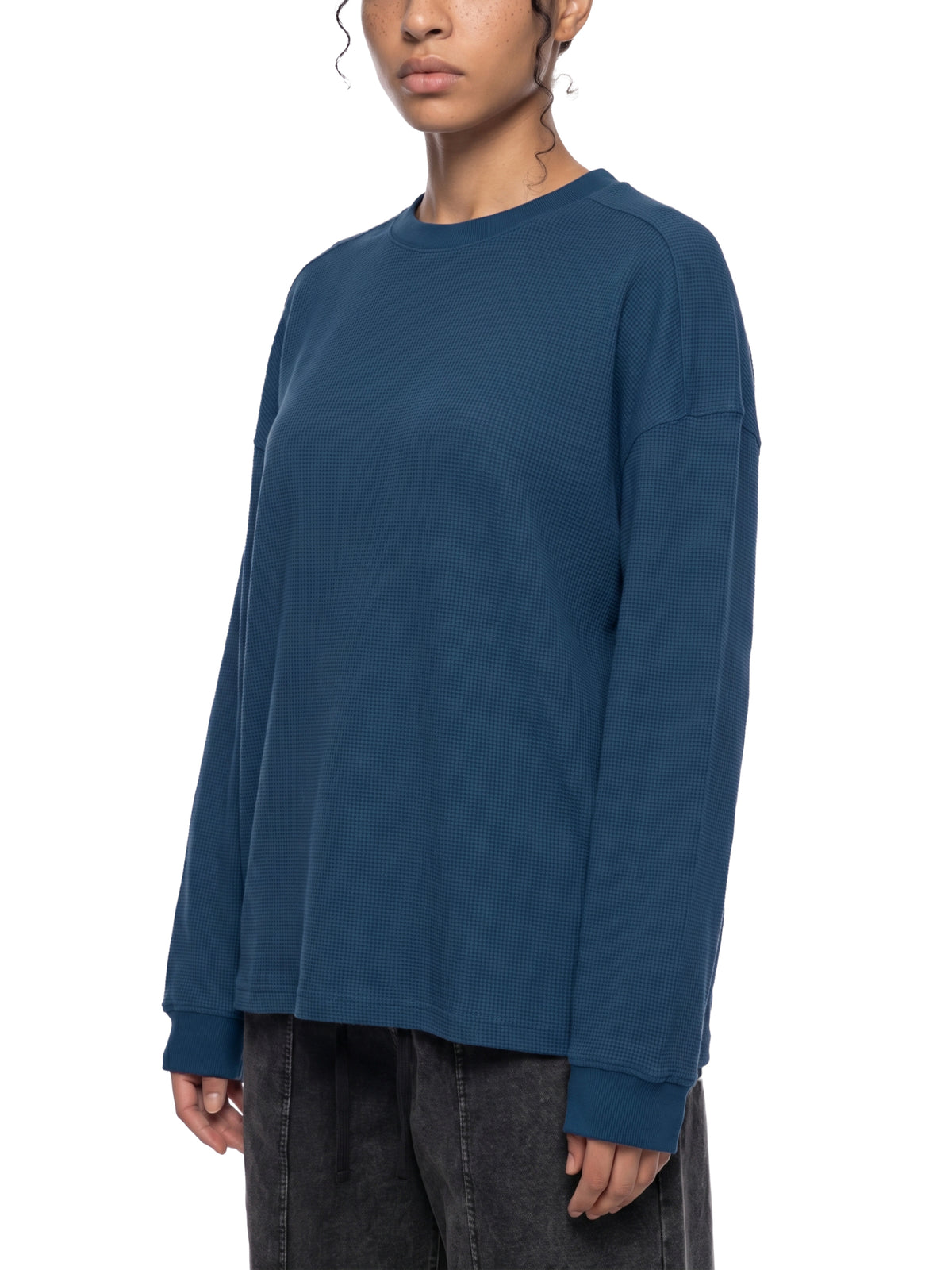 Unisex Waffle Boxy Long Sleeve T-Shirt – Oversized Textured Streetwear Tee