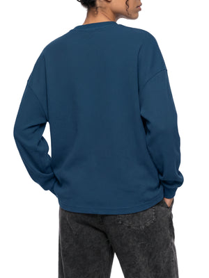 Unisex Waffle Boxy Long Sleeve T-Shirt – Oversized Textured Streetwear Tee