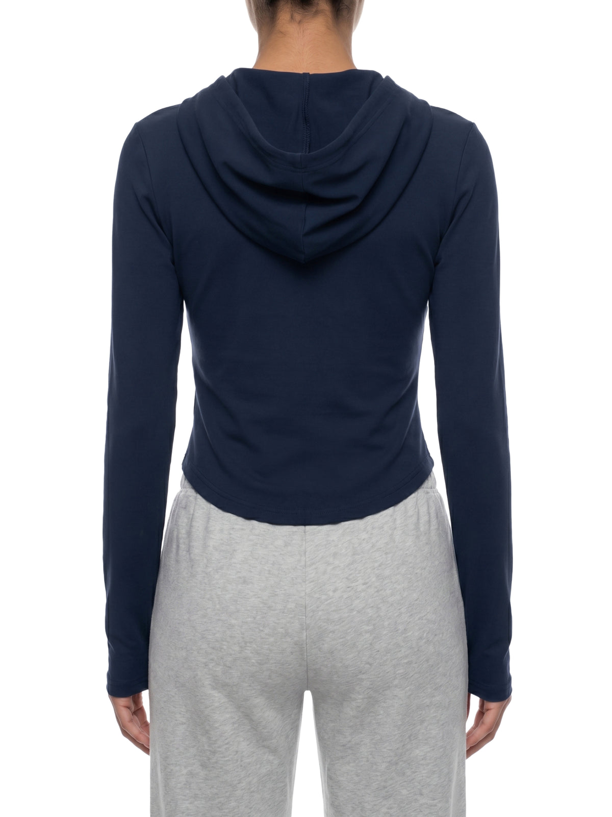 Women's Slim Cropped Full-Zip Hoodie – Fitted Athleisure Sweatshirt