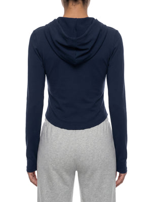Women's Slim Cropped Full-Zip Hoodie – Fitted Athleisure Sweatshirt