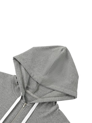 Women's Slim Cropped Full-Zip Hoodie – Fitted Athleisure Sweatshirt