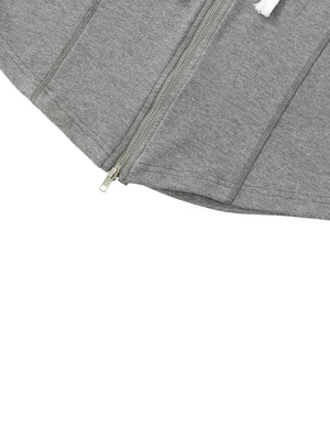 Women's Slim Cropped Full-Zip Hoodie – Fitted Athleisure Sweatshirt