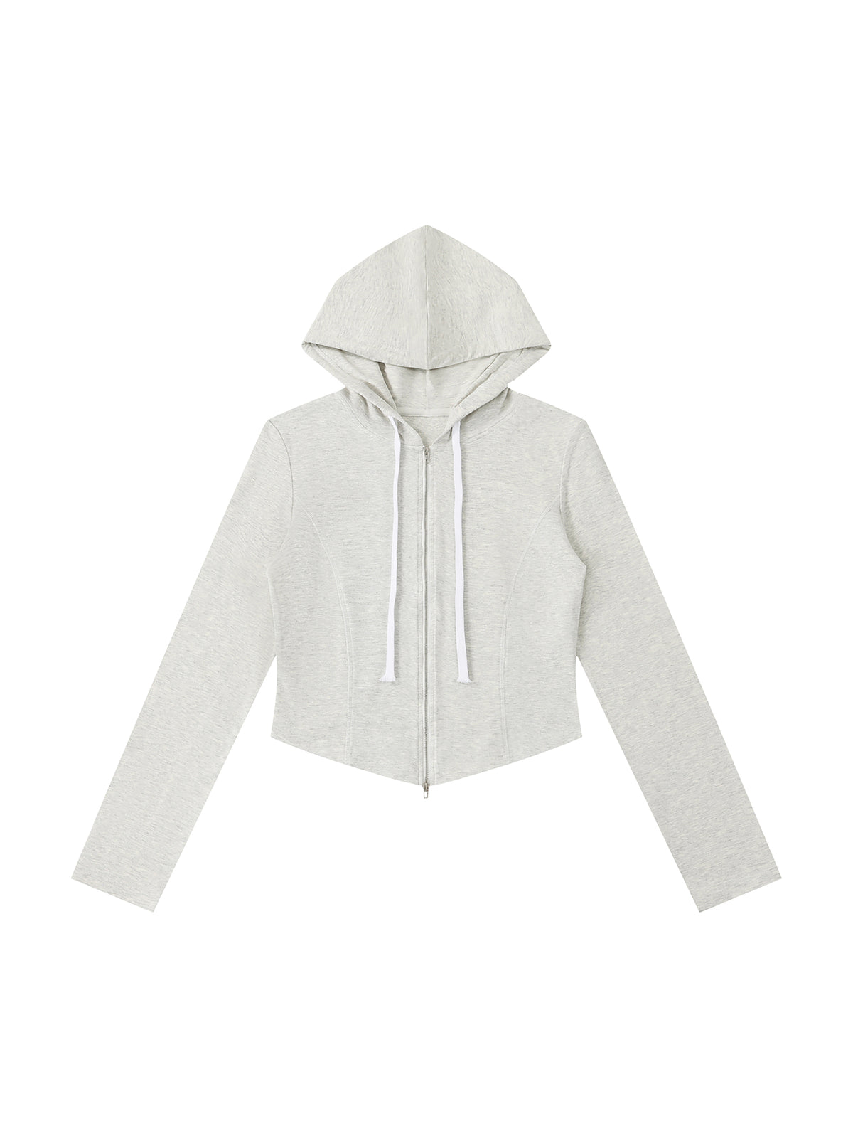 Women's Slim Cropped Full-Zip Hoodie – Fitted Athleisure Sweatshirt