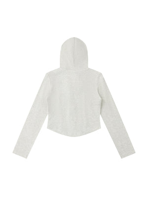 Women's Slim Cropped Full-Zip Hoodie – Fitted Athleisure Sweatshirt