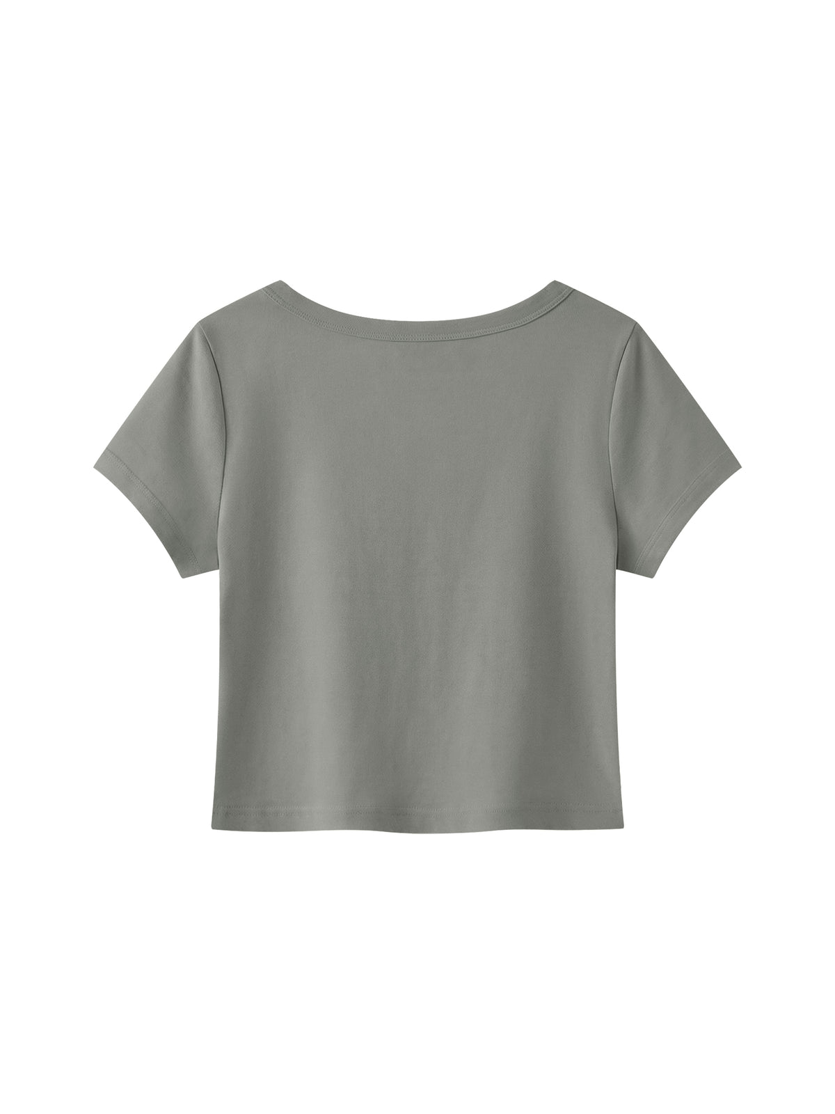 Women's Solid Color Slim Crop T-Shirt – Fitted Everyday Essential Crop Top