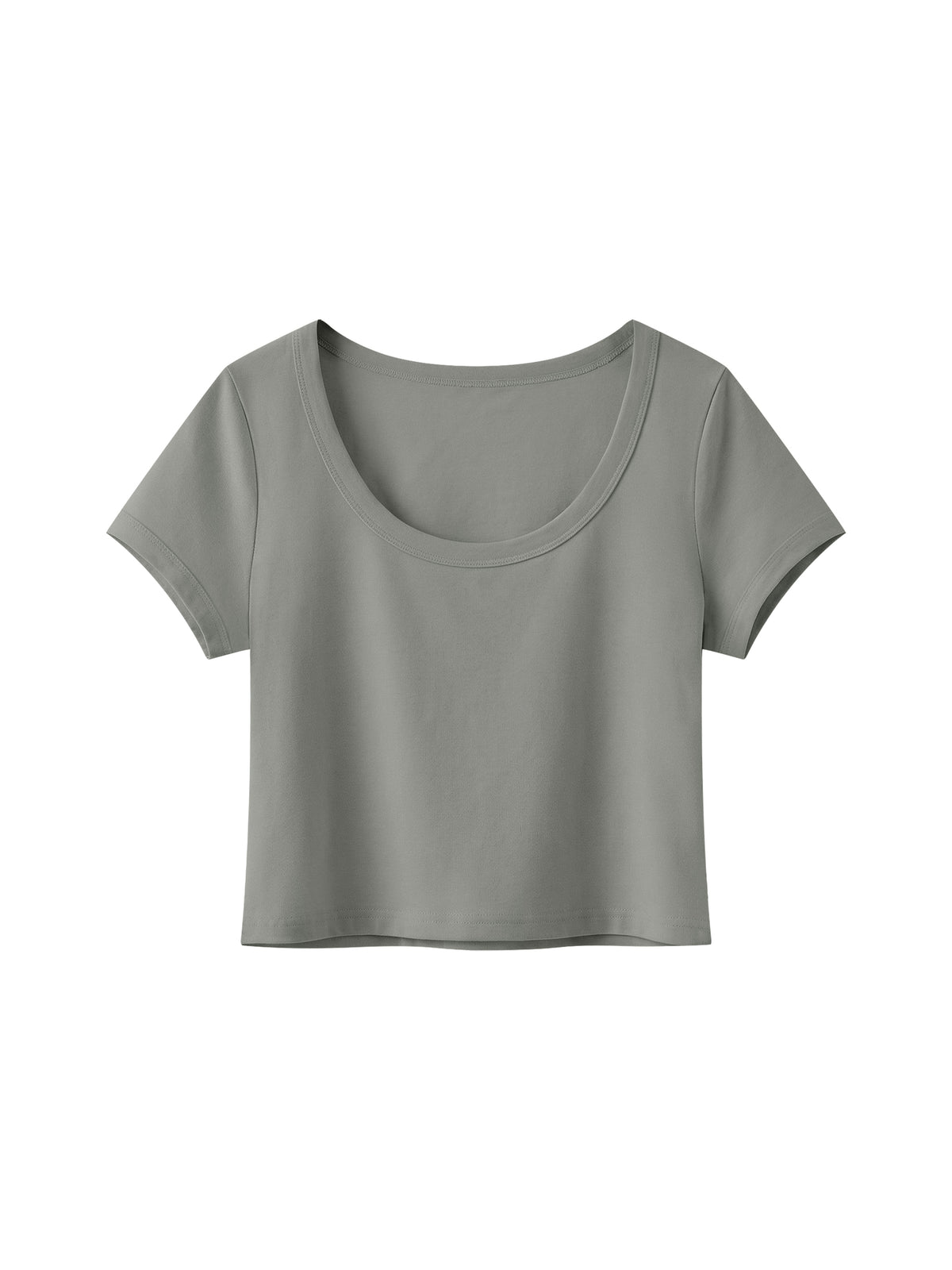 Women's Solid Color Slim Crop T-Shirt – Fitted Everyday Essential Crop Top