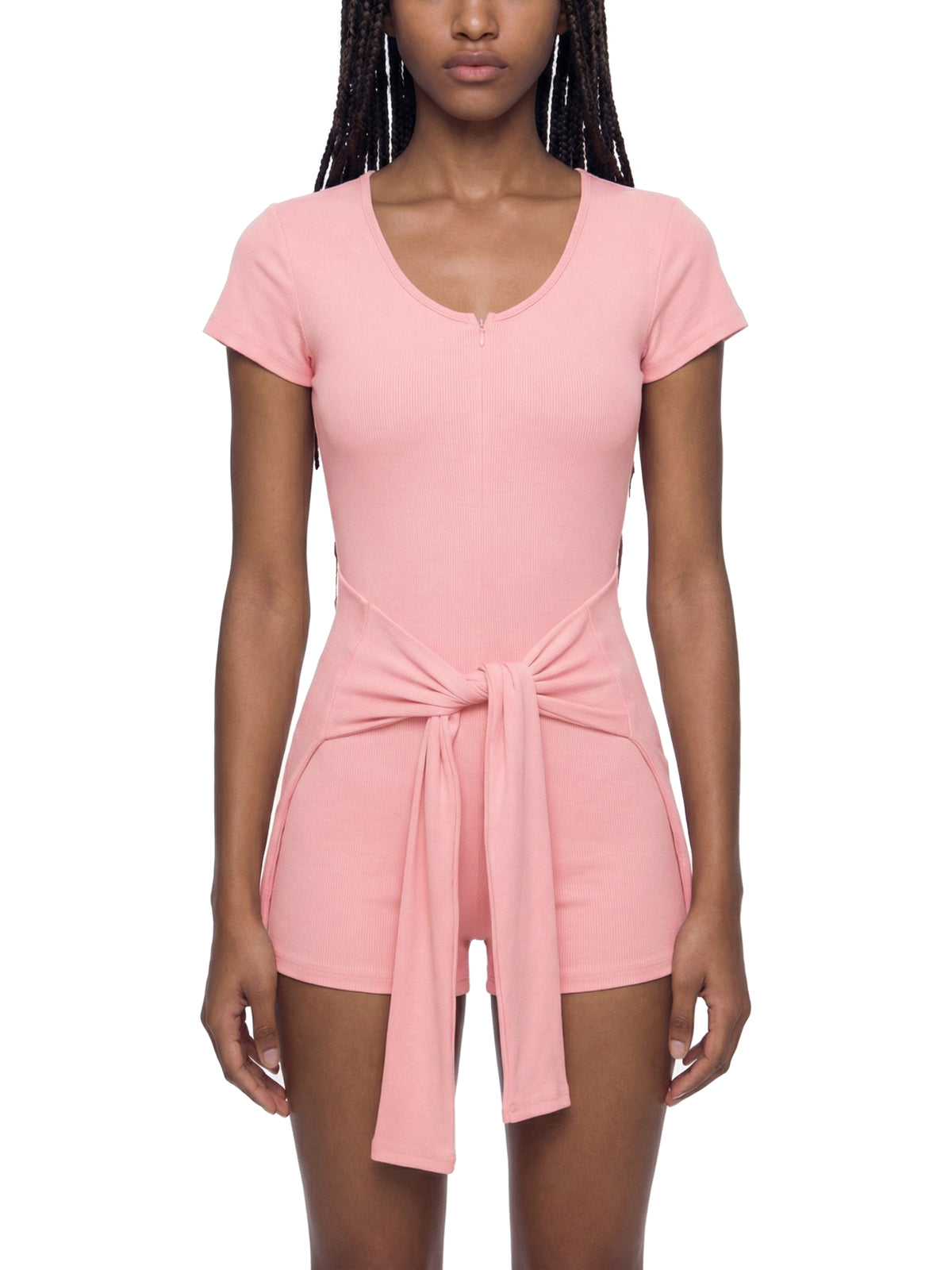 Women's Dual-Function Cape Tie-Waist Romper – Slim Fit Casual One-Piece Outfit