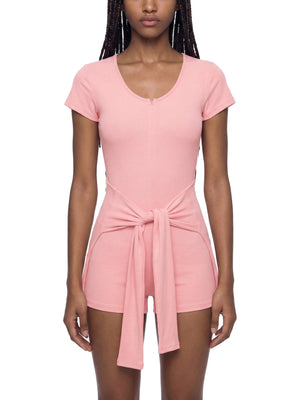 Women's Dual-Function Cape Tie-Waist Romper – Slim Fit Casual One-Piece Outfit