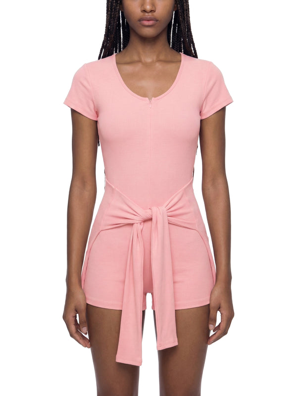 Women's Dual-Function Cape Tie-Waist Romper – Slim Fit Casual One-Piece Outfit