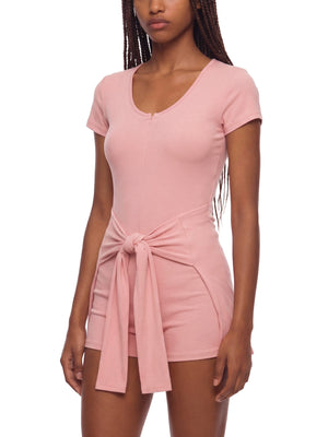 Women's Dual-Function Cape Tie-Waist Romper – Slim Fit Casual One-Piece Outfit