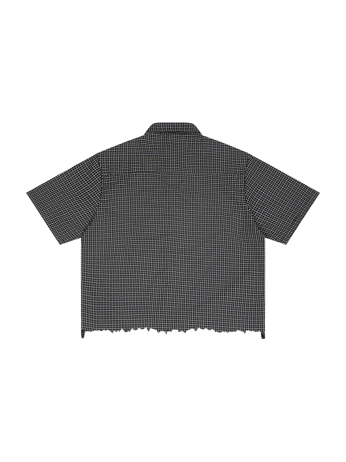 Unisex Distressed Plaid Boxy Shirt – Oversized Vintage Streetwear Flannel