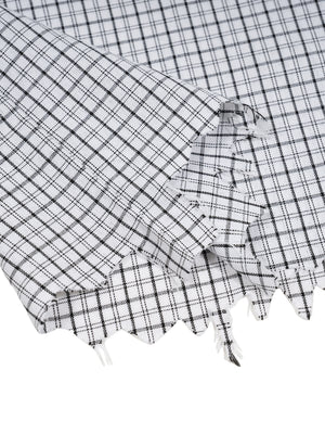 Unisex Distressed Plaid Boxy Shirt – Oversized Vintage Streetwear Flannel