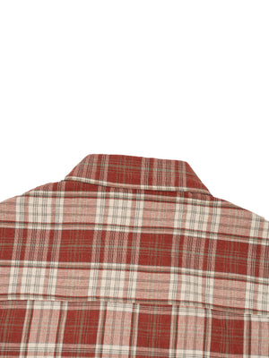 Unisex Plaid Boxy Short Sleeve Shirt – Oversized Casual Button-Up Shirt