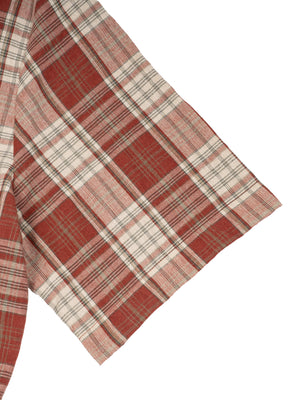 Unisex Plaid Boxy Short Sleeve Shirt – Oversized Casual Button-Up Shirt