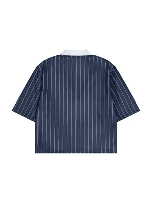 Unisex Pinstripe Collared Soccer Jersey – Oversized Retro Soccer Shirt