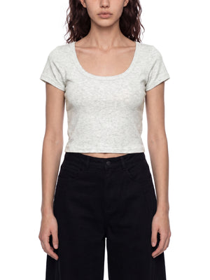 Women's Solid Color Slim Crop T-Shirt – Fitted Everyday Essential Crop Top