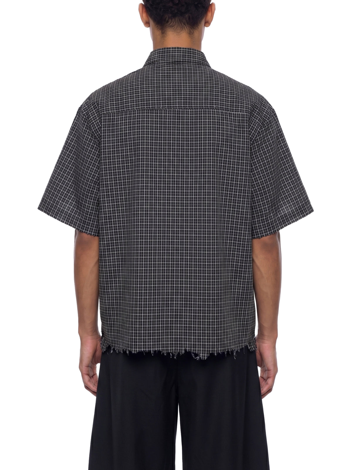 Unisex Distressed Plaid Boxy Shirt – Oversized Vintage Streetwear Flannel