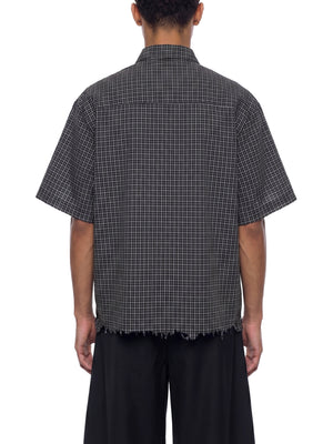 Unisex Distressed Plaid Boxy Shirt – Oversized Vintage Streetwear Flannel