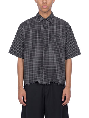 Unisex Distressed Plaid Boxy Shirt – Oversized Vintage Streetwear Flannel