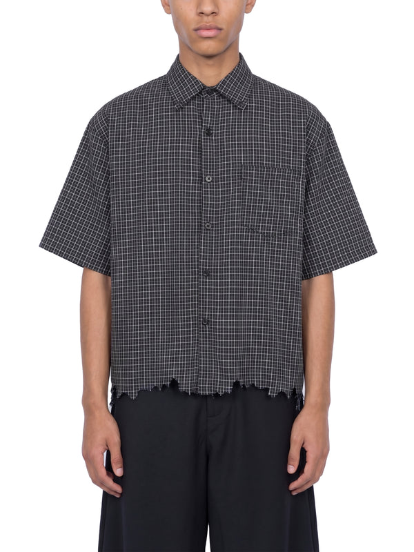 Unisex Distressed Plaid Boxy Shirt – Oversized Vintage Streetwear Flannel