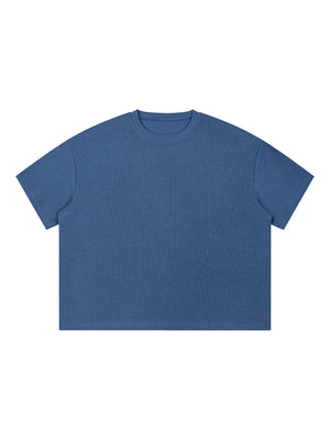 Unisex Waffle Boxy T-Shirt – Oversized Textured Streetwear Tee