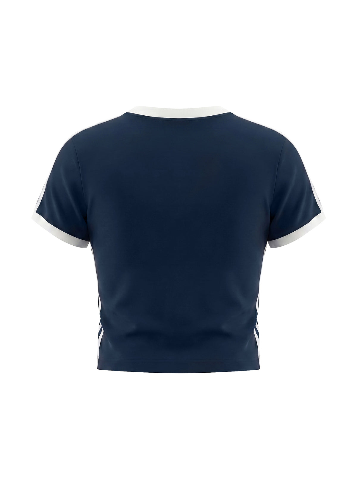 Women's Retro Binding V-Neck Crop T-Shirt – Slim Fit Vintage Crop Top