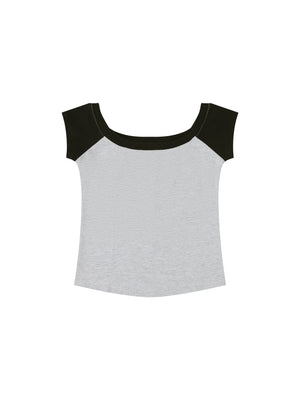 Women's Off-the-Shoulder Crop T-Shirt – Slim Fit Casual Fashion Top