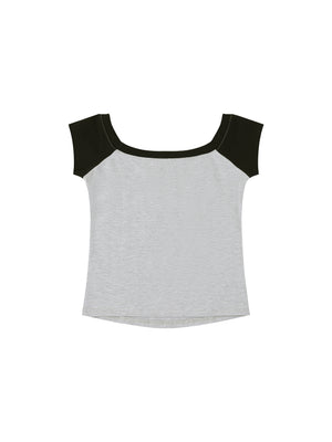Women's Off-the-Shoulder Crop T-Shirt – Slim Fit Casual Fashion Top