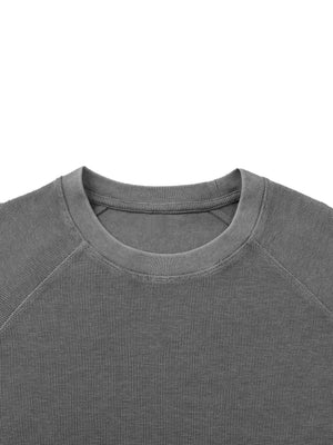Unisex Vintage Wash Boxy Waffle T-Shirt – Oversized Textured Streetwear Tee