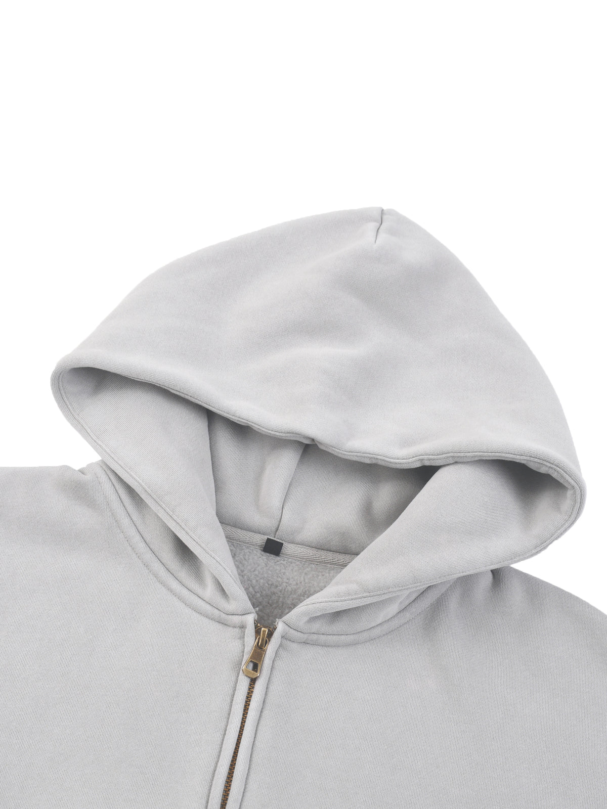 Unisex Vintage Sunfade Two-Way Zip Boxy Fleece Hoodie – Oversized Heavyweight Hoodie