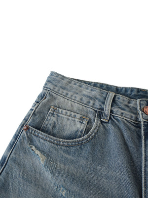 Men's Distressed Barrel Leg Jeans – Relaxed Fit Premium Denim Pants