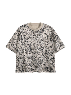 Unisex Leopard Print Boxy T-Shirt – Oversized Premium Streetwear Tee